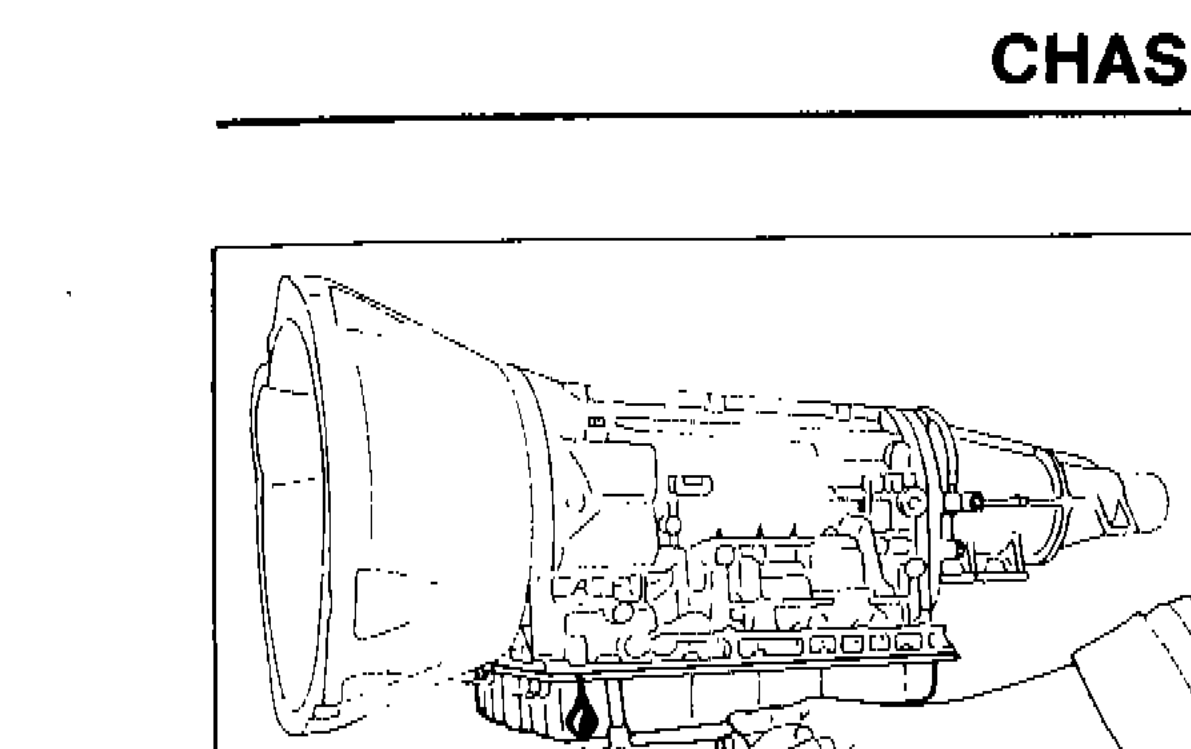 Automatic transmission showing oil pan drain for A/T fluid change