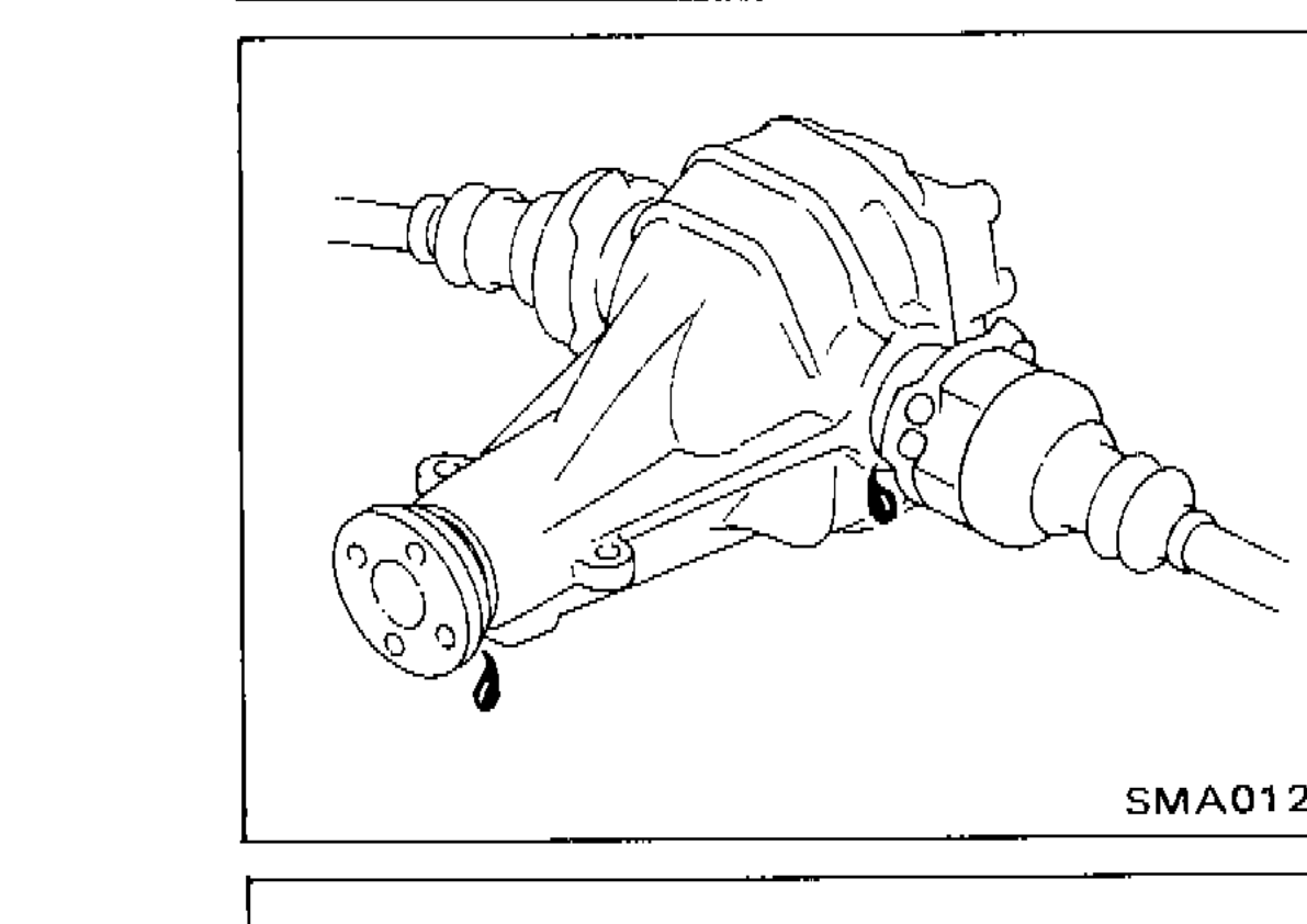 Differential carrier assembly showing oil leakage check point