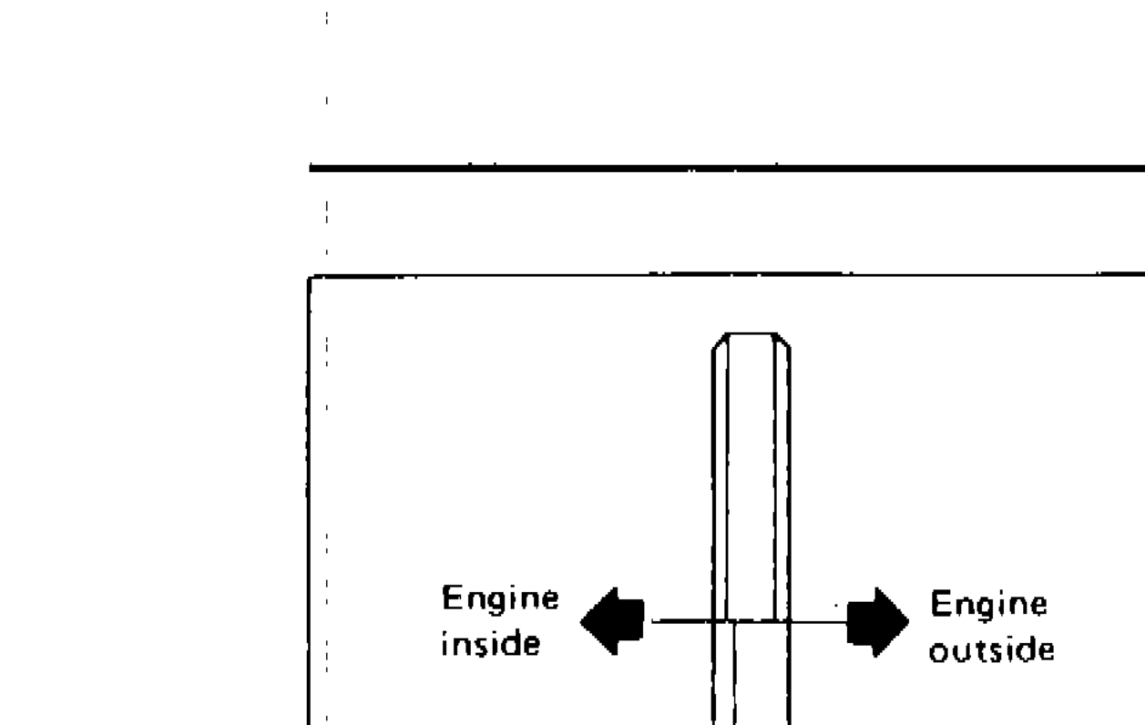 Cross-section diagram showing oil seal installing direction with labels for Engine inside, Engine outside, Oil seal lip, and Dust seal lip