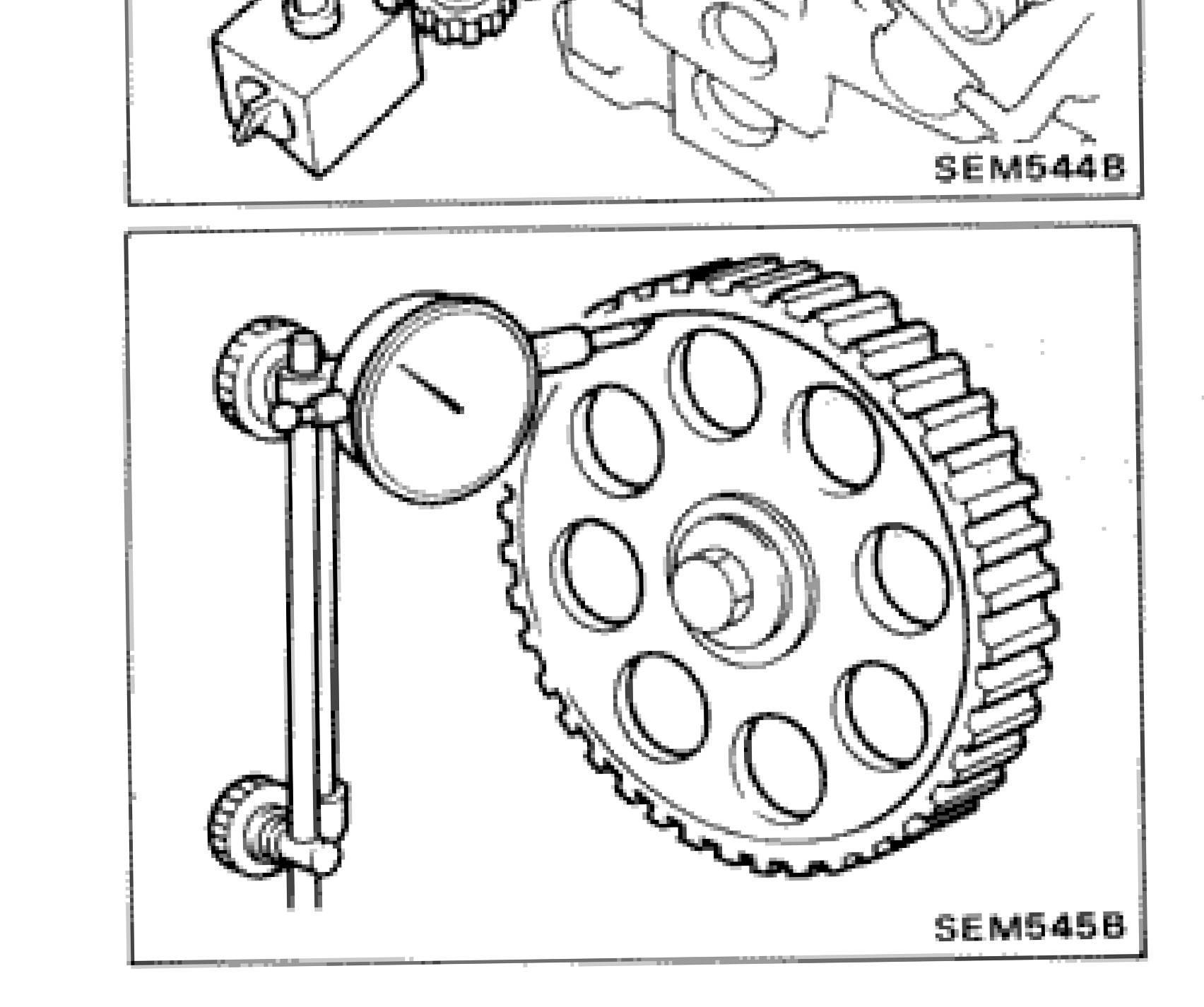 Measuring camshaft sprocket runout with a dial indicator