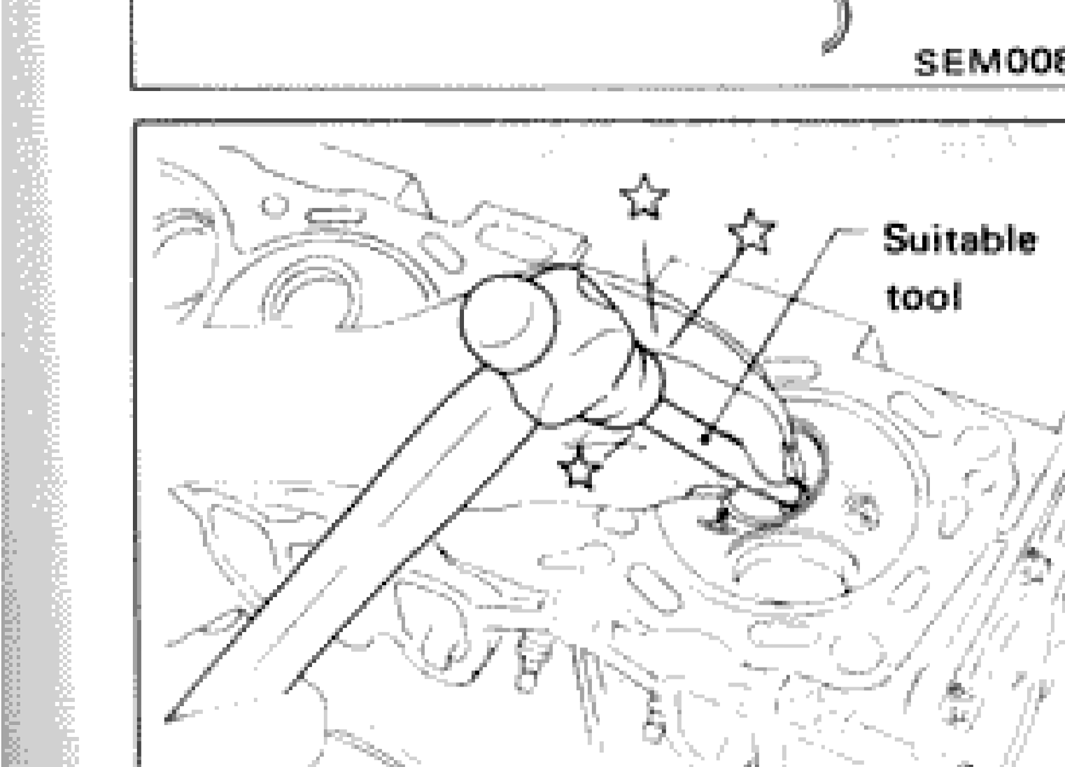 Driving out valve guide with a suitable tool using press or hammer