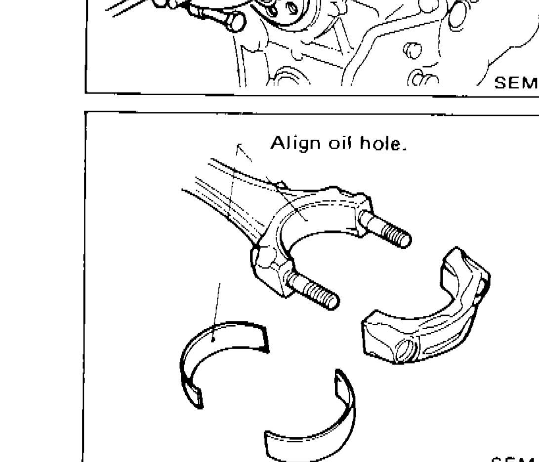 Connecting rod bearings with oil hole alignment callout