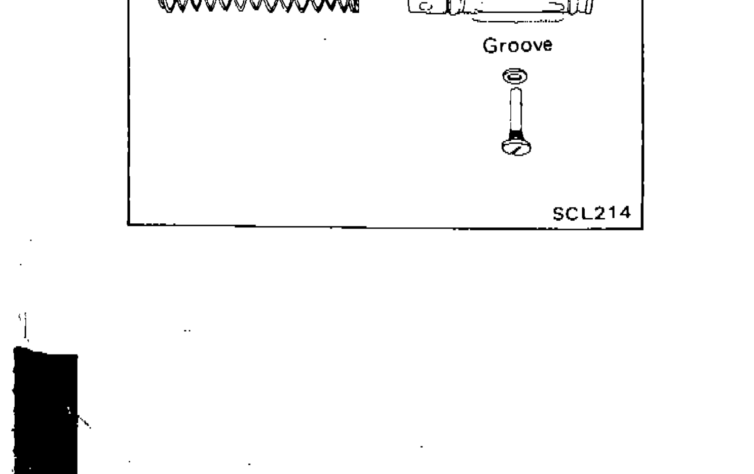 Illustration showing return spring, piston assembly, and valve stopper with groove detail for alignment during assembly.