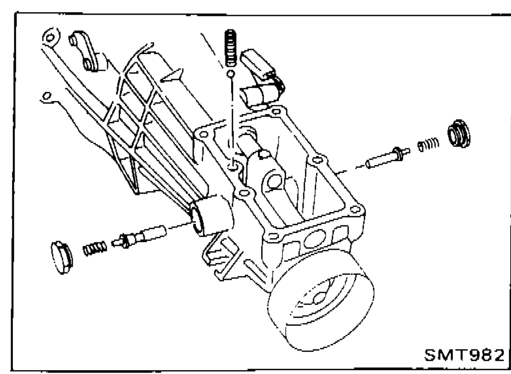Transmission assembly showing rear extension and control housing components