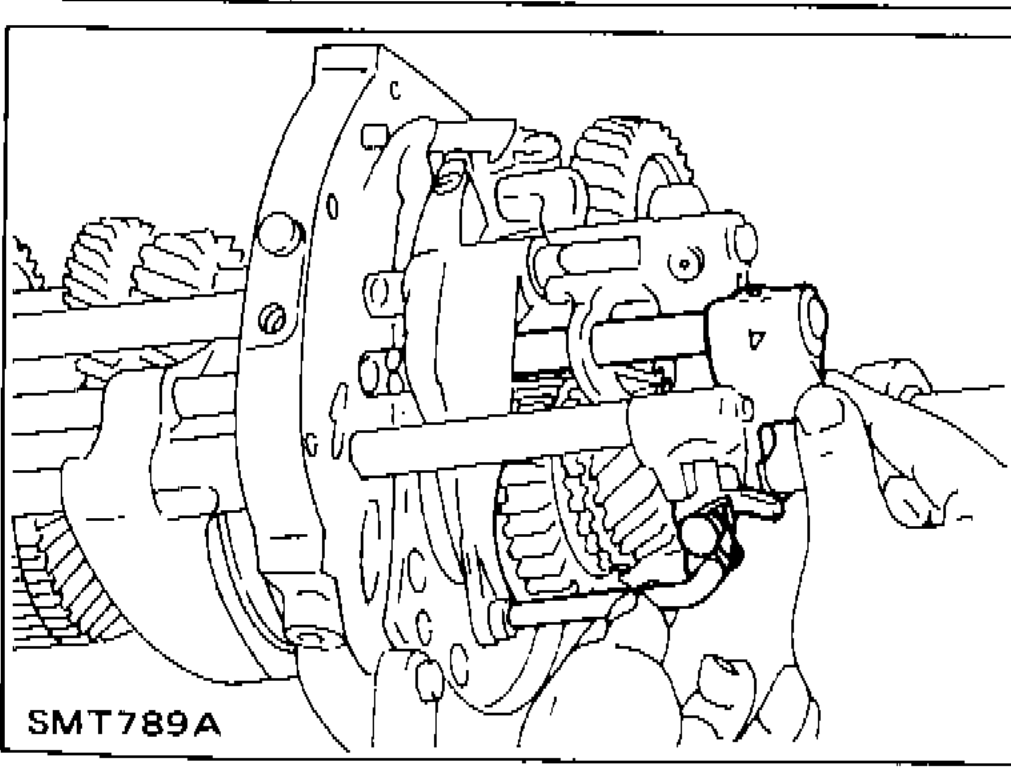 Drawing out 3rd-4th fork rod from transmission