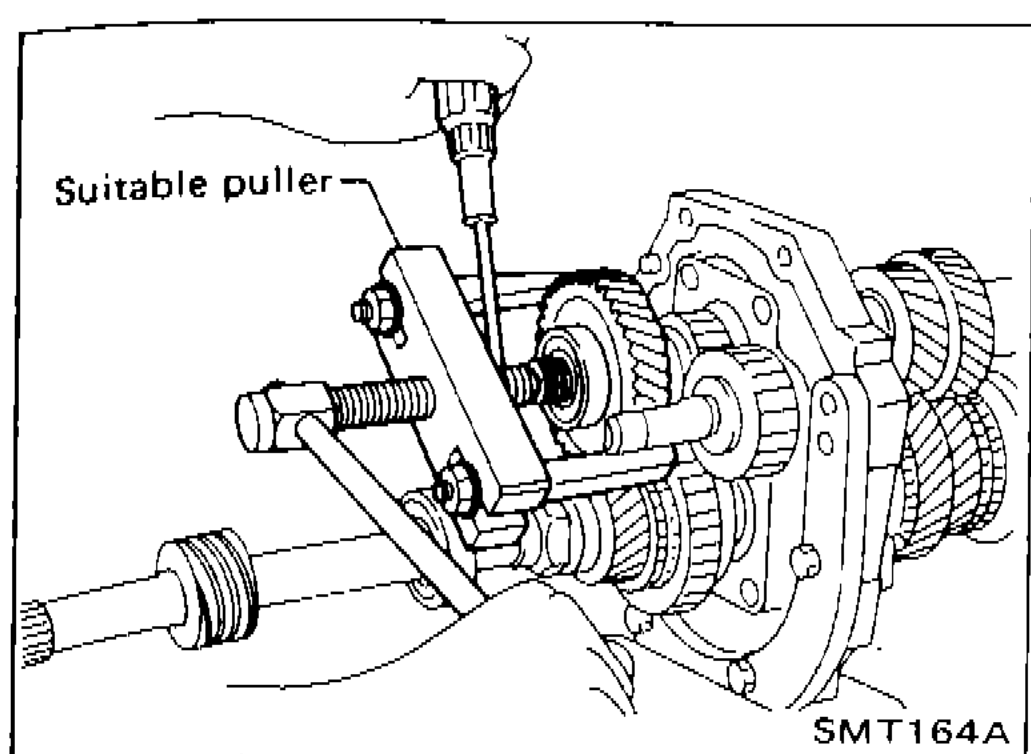 Using a suitable puller to pull out O.D. counter gear with bearing