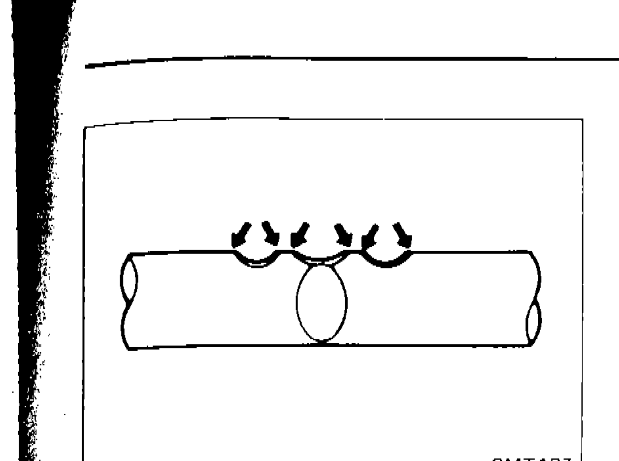 Shift control component showing contact and sliding surfaces with arrows indicating inspection areas