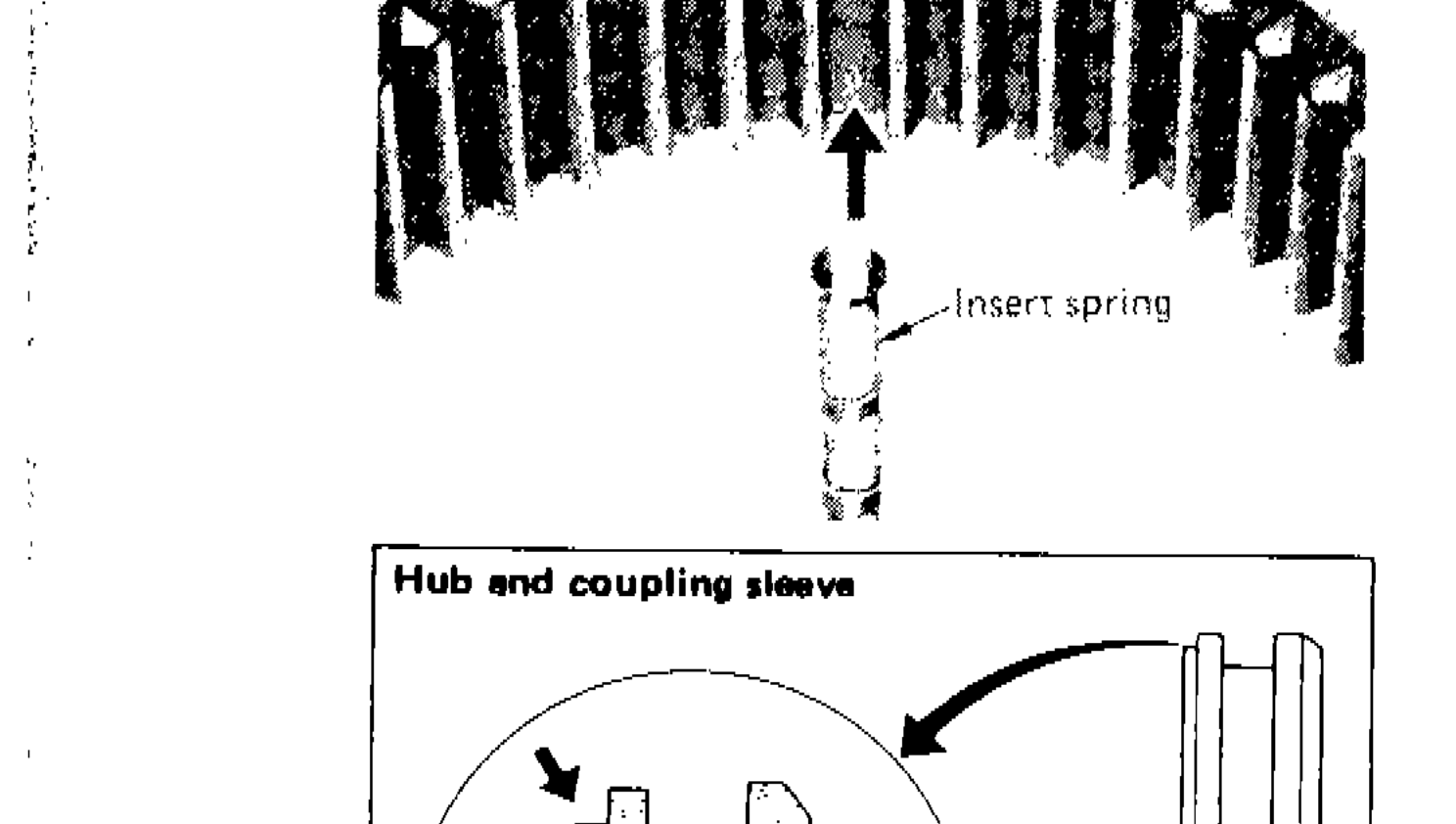 1st and 2nd synchronizer showing insert spring insertion direction