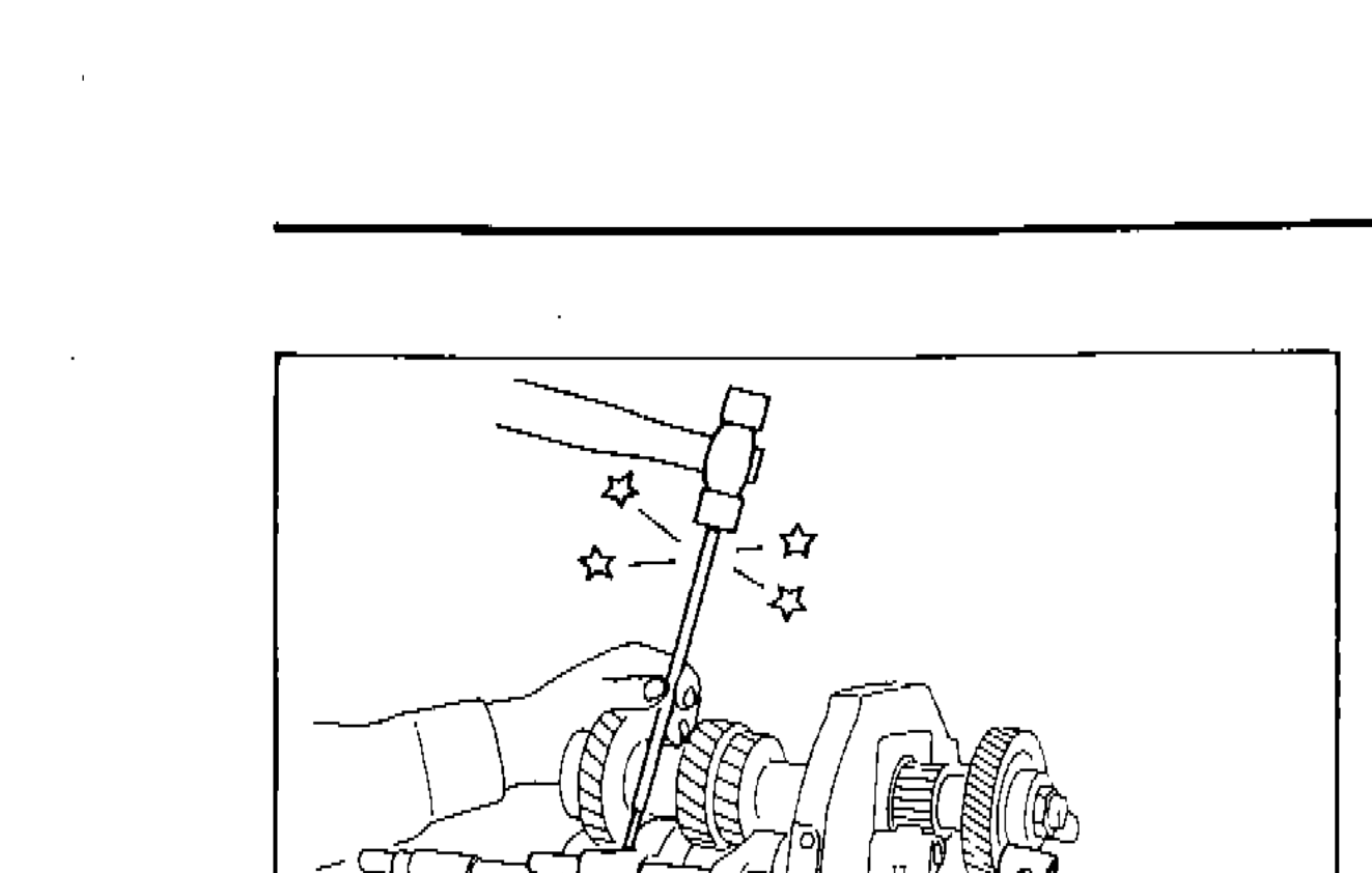 3rd-4th shift fork installation, showing fork positioning with star callouts indicating key points