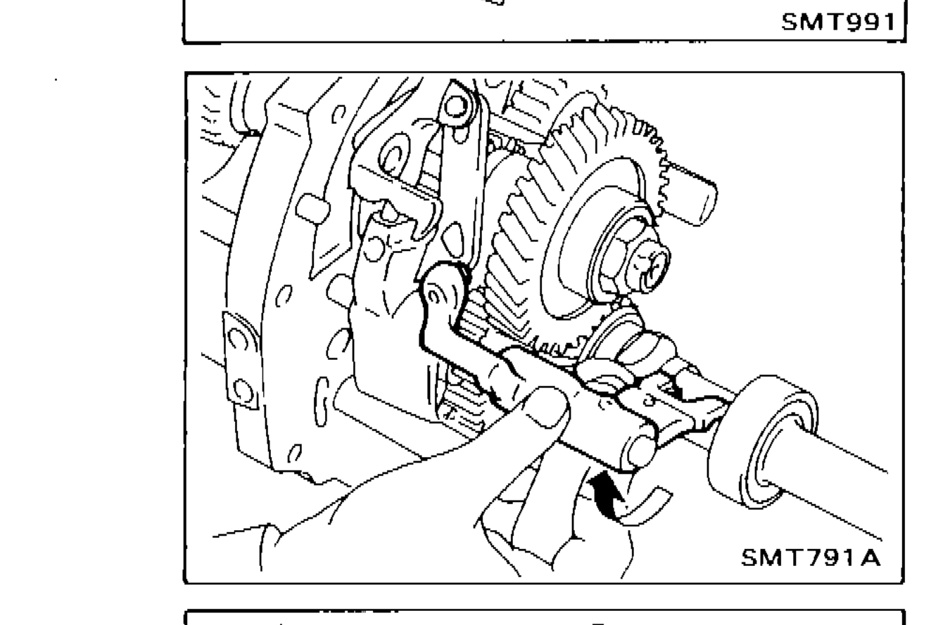 Installing O.D. and reverse fork shaft by rotating O.D. and reverse bracket clockwise