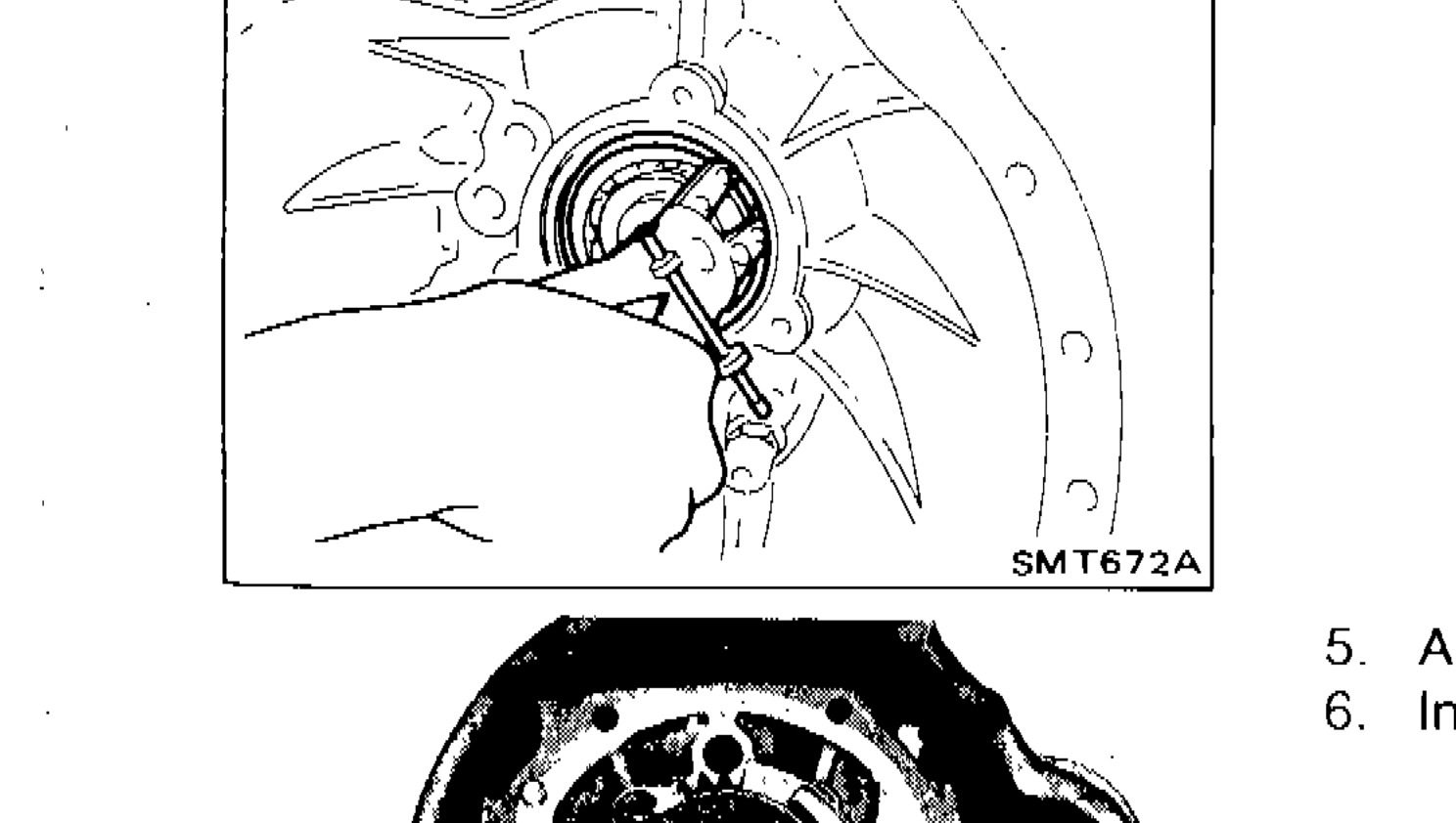 Snap ring of main drive bearing being installed