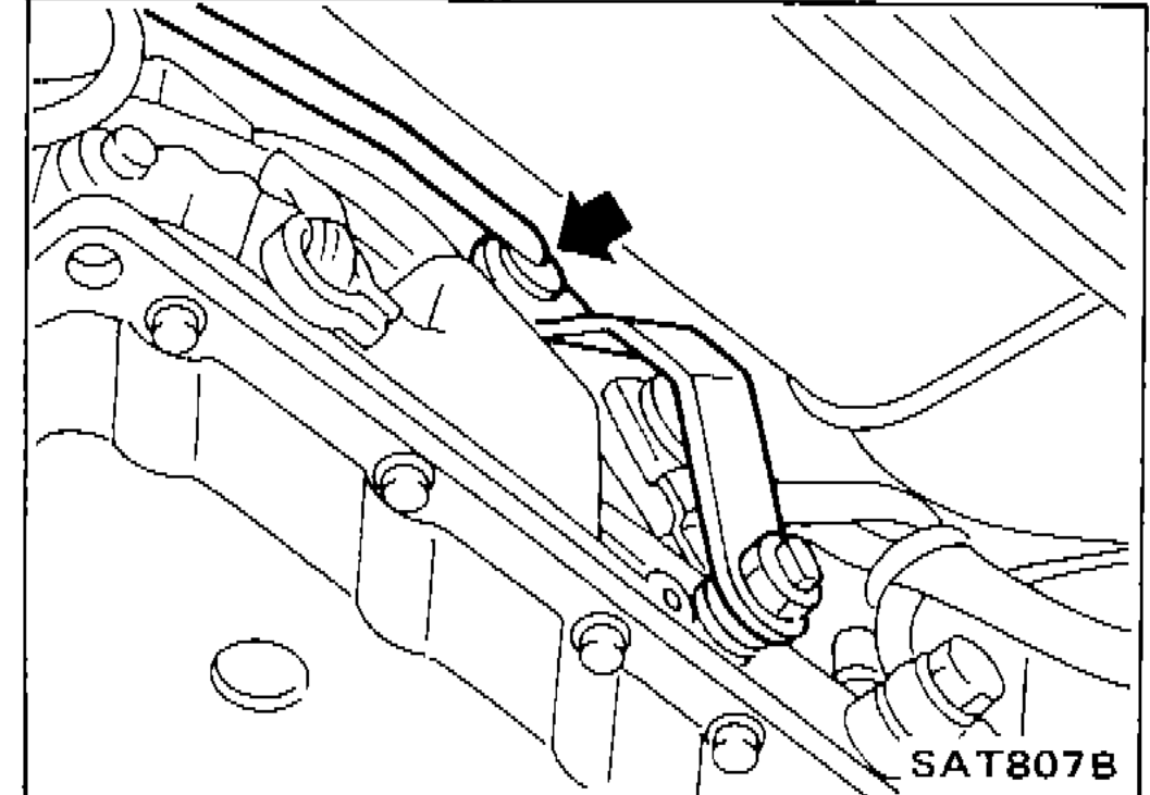 Manual control linkage on A/T assembly