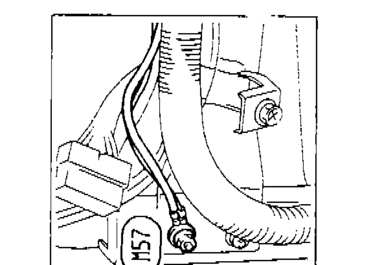 Body ground location detail (upper inset) — R.H. Drive Model, showing connector M57 at body ground point