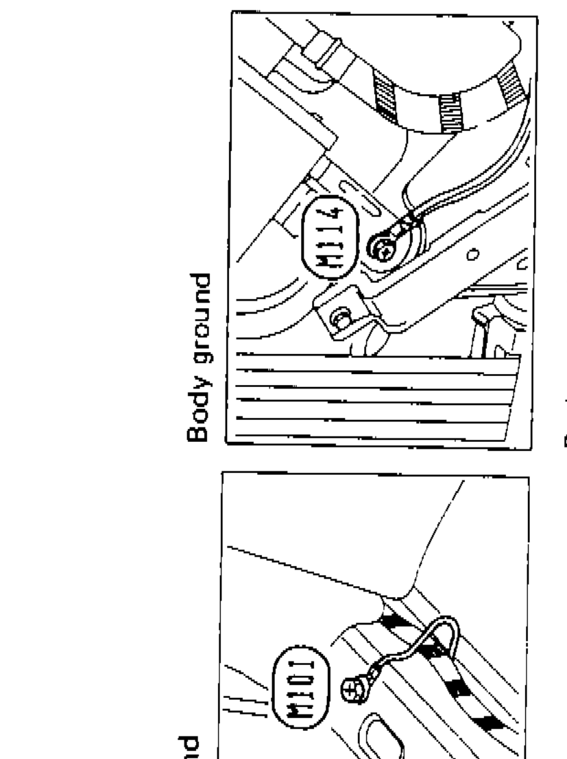 Detail inset showing connector M114 at body ground location