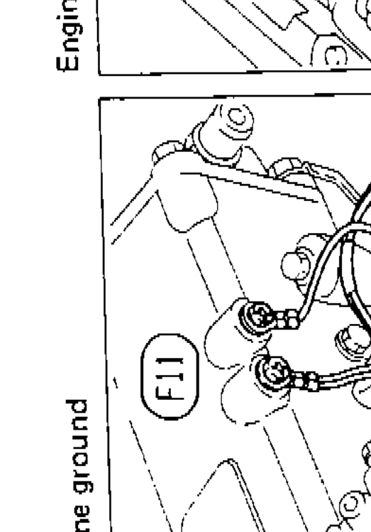 Inset photo showing F102 connector location at engine ground point.