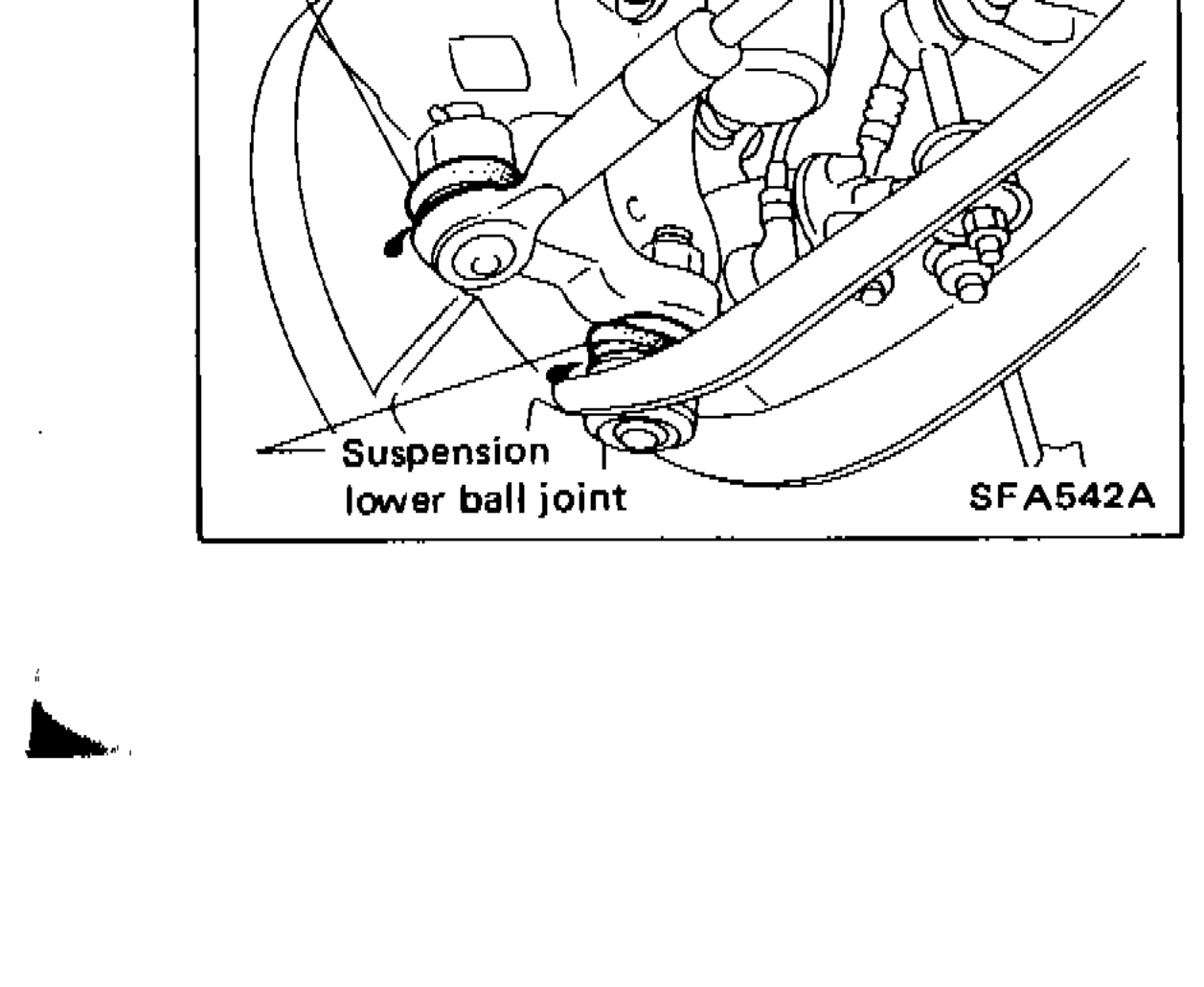 Lower suspension area showing tie-rod ball joint and suspension lower ball joint locations with labels