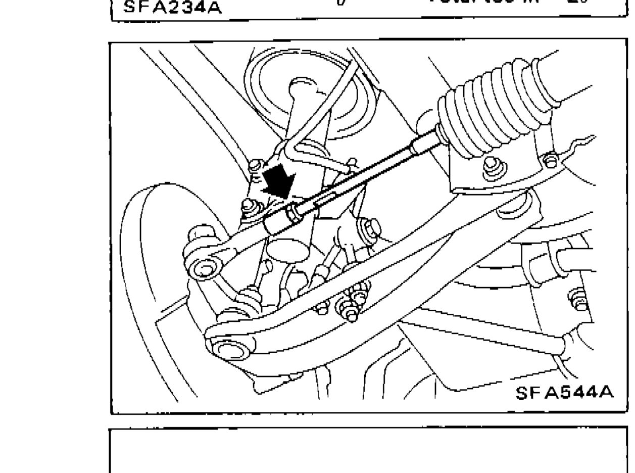 Photograph showing steering tie-rod adjustment area on front suspension