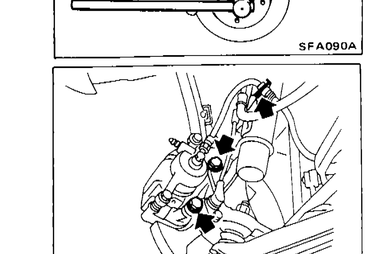 Brake caliper assembly removal from front knuckle