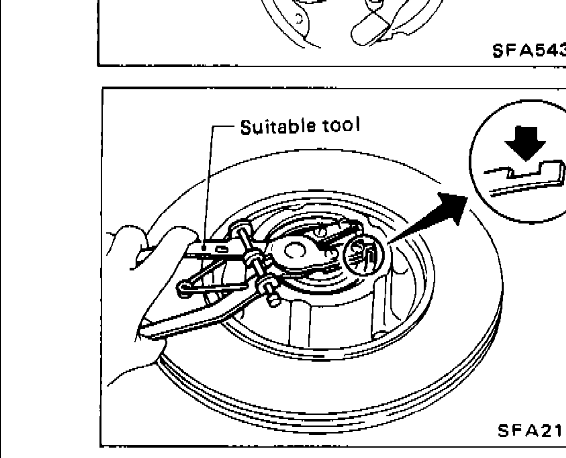 Removing circular clip from wheel hub with suitable tool