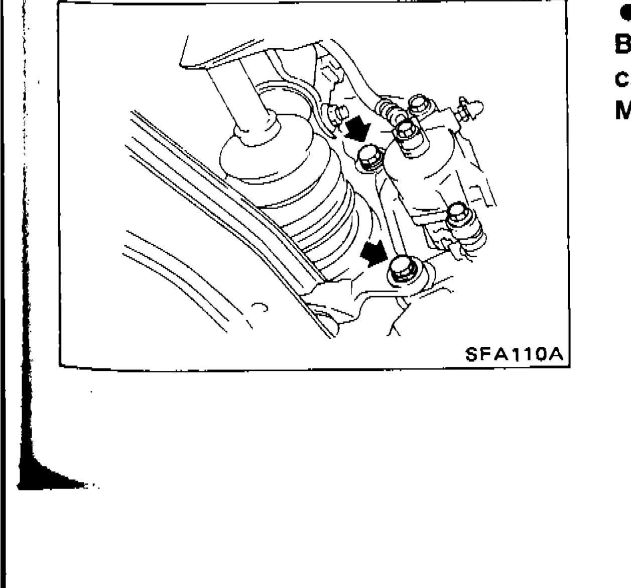 Photograph showing brake caliper assembly and rotor removal procedure
