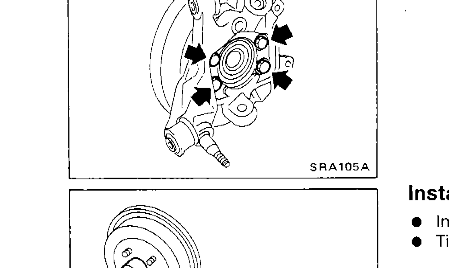 Removal of wheel bearing with flange and wheel hub from axle housing
