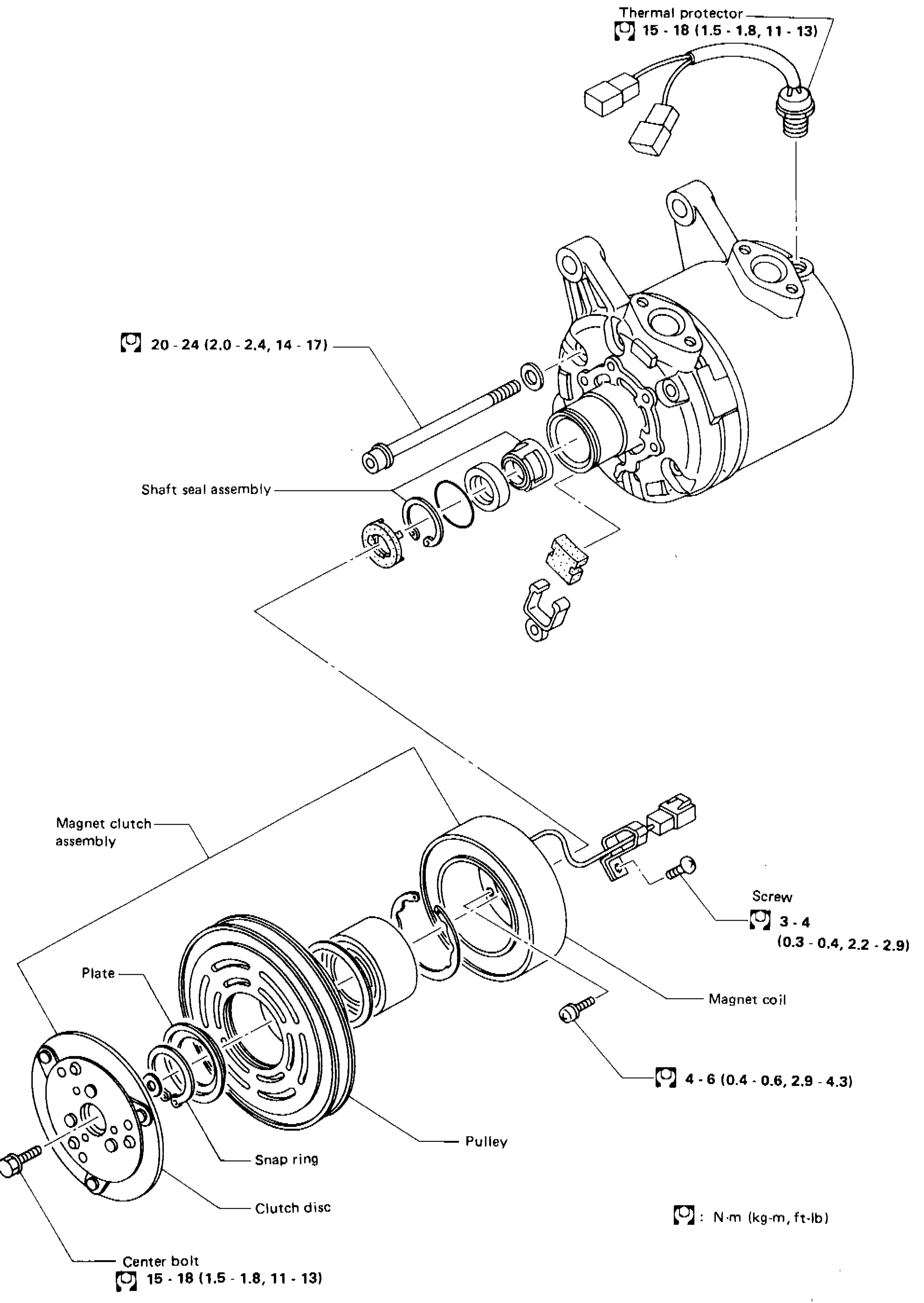 COMPRESSOR — Model DKV-14C (DIESEL-KIKI make) — Exploded view